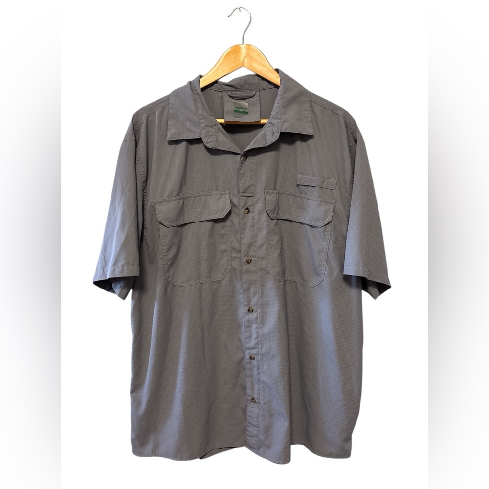 33,000 ft Men's Gray Button Down Short Sleeve Fishing Shirt Size: XXL